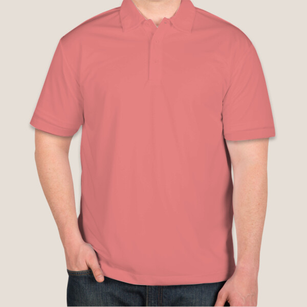 peach color polo shirt