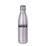 17oz Glitter Stainless Steel Cola Shaped Bottle (Silver) Thumbnail